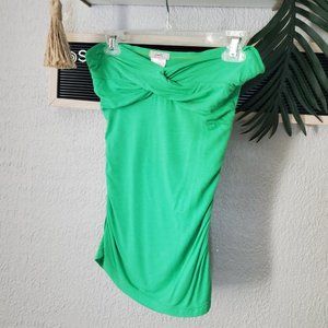 Poofy I  St. Pat's Day Green Strapless Bandeau crossed  Tube Top Size M/L